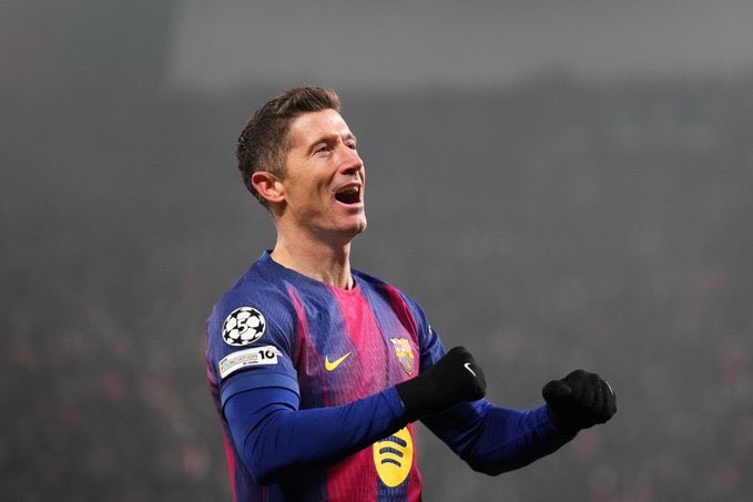 Robert Lewandowski reaches 41 teams scored against in UCL history — a new record